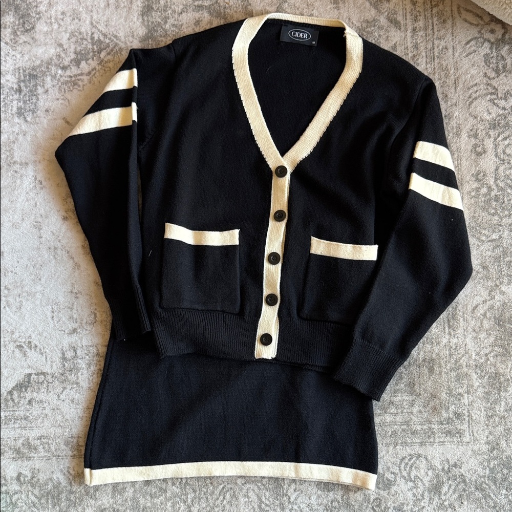 Cider Black and Cream Skirt Set